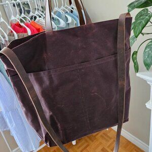 Coated Canvas Open Tote Bag